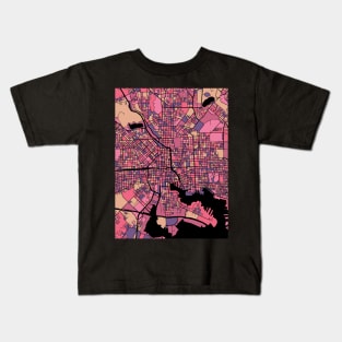 Baltimore Map Pattern in Purple & Pink Kids T-Shirt